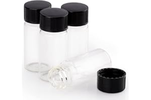 stonylab Viales de Muestra de Cristal Transparente con Tapa, Tapón de Rosca Frascos de Muestras, Botella Reactivo de Muestras de Líquido con Cierre de Tapa (10ml (42 Packs))
