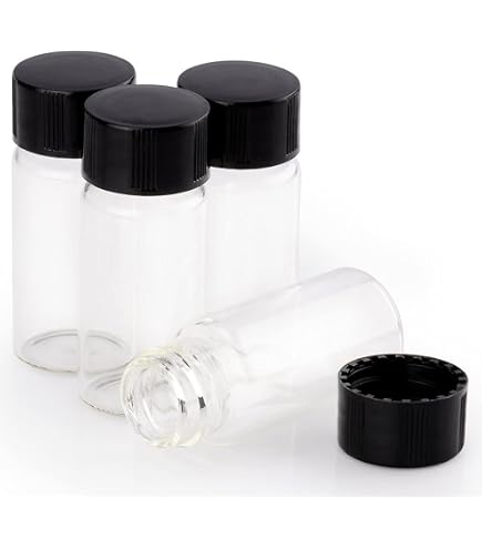 Frascos De Vidrio Con Tapa Rosca Negra: 5 Ml, Pack De 30 Unidades, Con Escala, Ideales Para Aceites Esenciales, Muestras