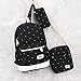 Produktbild 3 Teile/Satz Dot Rucksack Hochwertige Leinwand Schulbuchtaschen Für Mädchen Rucksäcke Geschenk Notbook Rucksäcke Rucksack China schwarz