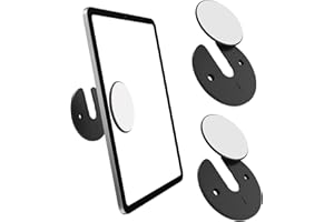 MoKo Universal Wall Mount for Tablet Phone, 2 Pack 90 Degrees Rotating Round Adjustable Tablet Holder Device Storage Compatible with iPad Kindle E-reader Smart Phone Wifi Router TV Box, Black