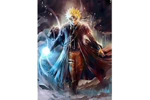 DVBQQWE Kits de peinture diamant 5D pour adultes, peinture à diamant Naruto avec diamants, point de croix à faire soi-même, décoration murale de la maison, 30,5 x 40,6 cm