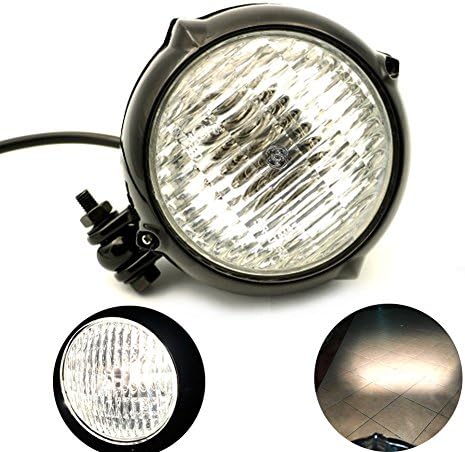 MotoFans H4 35W Hi/Low bulb Vintage Antique Style Motorcycle Headlight Retro Dyna Heritage Softail Road King Tour Glide V-Rod