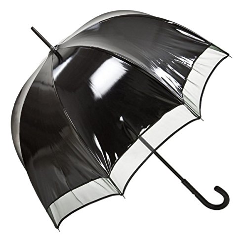 Preisvergleich Produktbild Jean Paul Gaultier Luxus Designer Damen Regenschirm Schwarz Vinyl Look- super sexy
