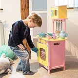 Ultrakidz Kleine Spielküche aus Holz mit Backofen und Mikrowelle, inkl. Kochausstattung - 5