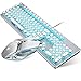 Produktbild Mechanische Gaming Tastatur und Maus Combo, Blue Switch Blaue LED Metall Ergonomische Multimedia Wired USB Tastatur + 3200DPI Atmung Hintergrundbeleuchtung Maus