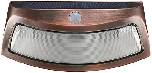 Solar Lights, Outdoor Solar Powered Wall Lights, Ultra Bright Human Boby Motion Sensor Pir Home&amp;Security LED light, Waterproof Smiling Copper night light for Garden/Doorway/Driveway/Yard/Wall
