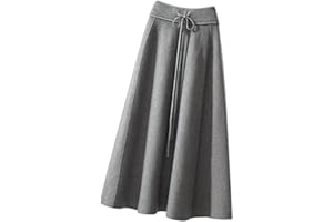 SUIUOI Faldas de Pana para Mujer Falda Larga de Pana, A-Line Faldas Plisadas de Tartán Invierno Otoño Midi Faldas Largas, Elástica Vintage Elegante Avellanada, Aldas Plisadas Casual Fiesta