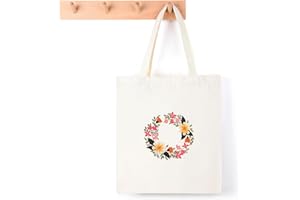 CIMVIDI Traje de Bordado de Bolsa de Lona, Traje de Bordado Cruzado Con Patrón Floral Adecuado Para Principiantes, Incluyendo Herramientas de Hilo de Color Que Explican El Marco de Bordado de Bolsa