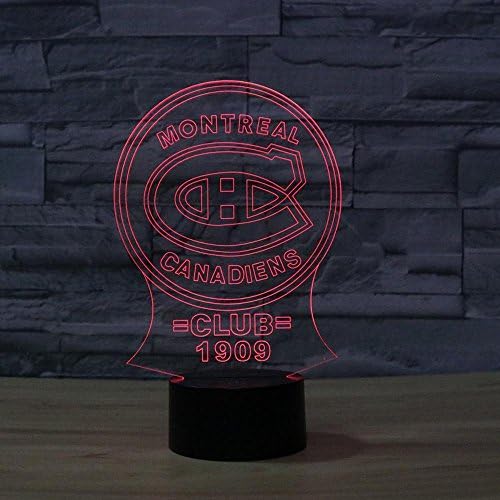 Lozse 3D Nightlights, Rugby series montreal canadiens club colorful touch LED visual light Best Gift for Friends Children