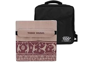 TODO Travel Drum: 3-Tone Portable Cajon with Adjustable Snare, Handcrafted & Includes Carry Bag (TODO 3in1 Travel Cajon Afro Oguman wood CTD-204 4-seitig)