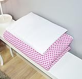 Amilian® Baby Bettwäsche 5tlg Bettset mit Nestchen Kinderbettwäsche Himmel 100x135cm Dahlie rosa Chiffonhimmel - 4