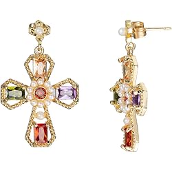 Boucles D'oreilles Femme Bohème Colorées Avec Strass - Neuf Avec étiquettes