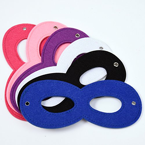 Blulu 16 Stück Superhero Masken Filz Masken Masken Aaugenmaske Halbmasken Party Masken mit Elastischen Seil für Party - 6