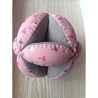 Balle de préhension Montessori rose et taupe
