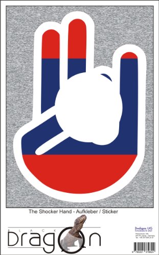 The Shocker Hand - Laptop Notebook Skin Sticker Cover Art Decal - 210x144 mm white Outline with Flag - Laos