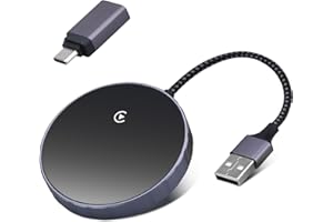 Vizgifin Wireless CarPlay Adapter for iPhone, 2 in 1 Wireless Carplay Adapter with USB/Type-C, Plug & Play Wireless CarPlay