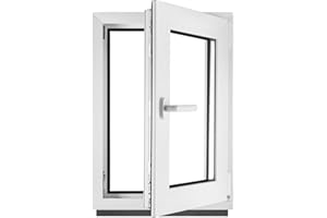 GENERIC Fenêtre en PVC blanc vitrage triple 4/10/4/10/4 - LxH 40 x 60 cm d'ouverture Droite Toutes les tailles 400 x 600 mm Oscillo-battant 1 vantail - BauPlaza