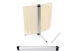 KITCHENDAO Rack pieghevole per pasta - Compatto per riporlo facilmente - Bracci rotanti per un facile trasferimento - Supporto per spaghetti per tagliatelle fino a 2.7 kg di tagliatelle fatte in casa