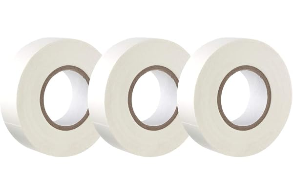 GTSE - Ruban adhésif isolant électrique blanc - 19 mm x 20 m - résistant, autocollant - protèger, regrouper, réparer des câbles - 3 rouleaux