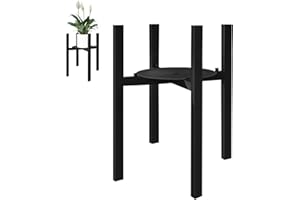 CEXOVO Półki na Rośliny Regulowany Stojak na Rośliny Czarny Stojak na Kwiaty Balkonach Stojak na Doniczki Stojak na Doniczki z Tacami Stojak na Rośliny Wewnątrz,Narożny Stojak na Rośliny,do Domu,Ogrodu