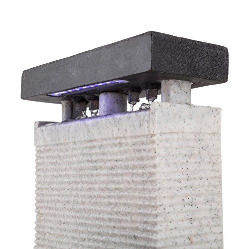 Blumfeldt Danubia Gartenbrunnen Zimmerbrunnen (Springbrunnen, täuschend echte Granit- / Basaltoptik, LED-Beleuchtung, 12 Watt Pumpe) schwarz-weiß - 5
