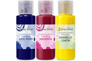 Gran Velada - Pack Ahorro Colorantes Líquidos para Velas 3 x 30 ml | Colores Primarios Magenta, Azul Puro y Amarillo Limón | Concentrados, Fáciles de Usar y con Colores Vibrantes para Velas Caseras