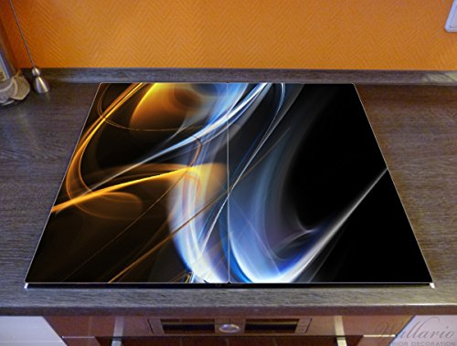 Wallario Herdabdeckplatte / Spritzschutz aus Glas, 2-teilig, 60x52cm, für Ceran- und Induktionsherde, Abstraktes Design - 2