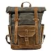 Produktbild Rucksack Retro Öl Wachs wasserdichten Plane Travel Computer Schule Tasche großer Kapazität Outdoor Schultertasche Herren Tasche Tagesrucksäcke für Outdoor Wandern Camping, Army Green