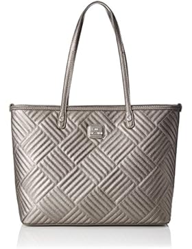 Love Moschino Damen Borsa Pebble Pu Trapuntato Peltro Tote, Grau (Pewter), 28 x 42 x 12 cm