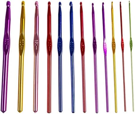 Pack of 12 Aluminum Crochet Hooks 2mm-8mm by Curtzy TM