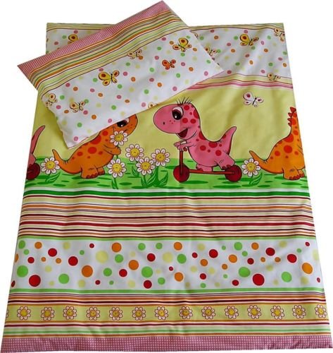 Babies-Island A 4 Piece Bedding For Baby/Toddler Duvet+Pillow+Duvet Cover+Pillowcase Cot/Cot Bed - Pink Dinosaurs - Size : 100x135 cm