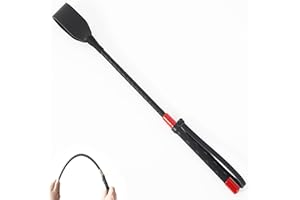 boeyeleny Reitgerte,45Cm Leder Gerte,Pferd Peitsche Whip mit Anti-Rutsch-Griff Gel Griff (Rot)
