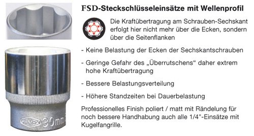 Famex Werkzeug 525-21 Steckschlüsselsatz mit Gelenk- und Feinzahnknarre, 12.5 mm (1/2-Zoll)- und 6.3 mm (1/4-Zoll)-Antrieb, 4-32 mm, 174-teilig - 7