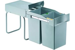 PYRAMIS 038000401 Poubelle encastrable 2 x 14 L 2 de séparation des déchets