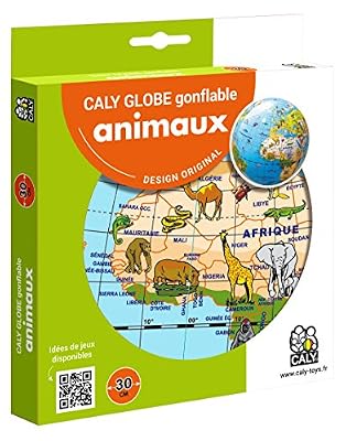 Caly Sarl - 057F - Globe Gonflable - Animaux - Taille 30 cm