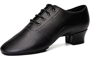 HIPPOSEUS Boys/Men lace-up Dance Shoes Kids Ballroom Dance Practice Shoes Low heel for Latin Tango Salsa Dance Performence Training