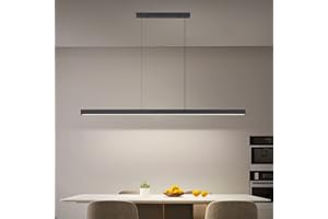 ‎MIKERU Mikeru 120 cm Adjustable Pendant Lamp, LED Dimmable Pendant Light Modern Dining Room 10%-100% Pendant Lights Dining Table Dimmable Memory 3000 K / 4500 K / 6500 K 3 Colours Billiard Lamp for Living