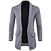 Produktbild Trenchcoat,Dasongff Männer Solid Strickjacke Pullover Slim Fit Lange Trenchcoat Open Jacke Mantel (L, Grau)