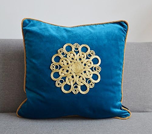 Jikonghome Velvet Royal Blue Handmade Rusty Pillow Sofa Decorative Pillow