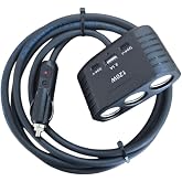 Ara&ccedil; &Ccedil;akmak Uzatma Kablosu &Ccedil;akmaklık &Ccedil;oklayıcı USB, Type-C &ccedil;ıkışlı 12 Volt 10 Amper 120 WAT 2 X1,5mm TTR Bakır 2 Mt-Siyah-YK-