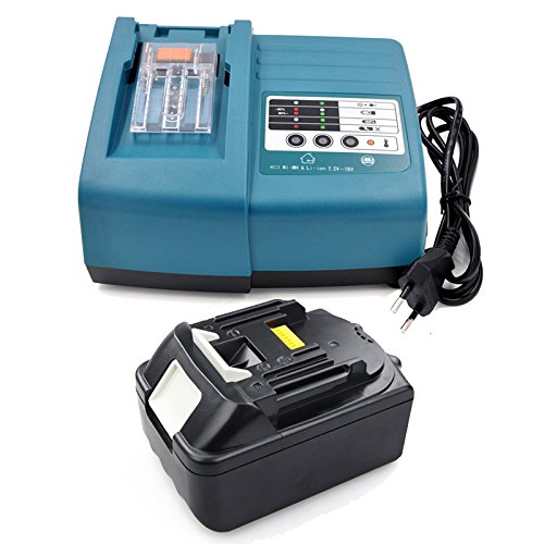 Akku und Ladegerät für Makita Werkzeugakkus BL1830 3,0Ah 18V Li-Ion Ersatz DC18RA DC18RC 194337-6