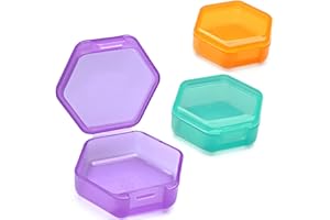 DSYSC 3 PCS Small Pill Box, BPA Free Pill Case to Hold Vitamins, Moistureproof Daily Pill Box Organiser for Travel, Portable One Day Pill Case Container (Cyan-Orange-Purple)