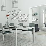 WANDTATTOO Guter KAFFEE böser KAFFEE lustige Wanddekoration Wandaufkleber Küche Esszimmer Farbauswahl /Größenauswahl