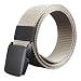 Produktbild WOCACHI Herren Gürtel Wild Men Leinwand Belt hypoallergen Metall frei Kunststoff Automatik Buckle (Khaki)
