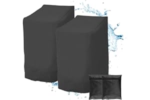 JOKAPY 2PCS Waterproof, Oxford Fabric Outdoor Stacking Chair Covers - Anti-UV, Windproof