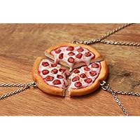 Pizza Freundschaft Halskette 2,3,4,5 oder 6 Freunde- Lebensmittel Schmuck, Pizza Halskette, Bff Halskette, Friends Halskette, Freundschaft Halskette