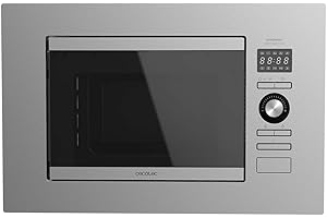 Cecotec Forno Microonde 20L da Incasso Digitale GrandHeat 2090 Built-In Steel. 800W di Potenza, 8 Funzioni, Grill 1000W, Design Acciaio, Sicuro Bimbi, Pulizia facile, Timer 95min