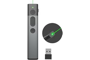 PRIMAJOR Powerpoint Clicker with Green Light, Rechargeable Clicker for Powerpoint, Wireless Presentation Clicker for Classroom, Lecture Hall, Exhibition, etc.