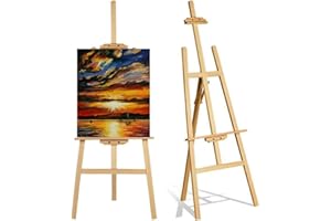 BRIEFNESS Staffelei, Holzständer, Künstlerstaffelei, Zeichenstaffelei, tragbare Staffelei für Malerei, Erwachsene, Hochzeit, Ausstellung, verstellbare Leinwandhöhe, einfach zu montieren, 1,5 m