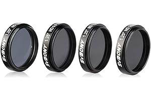 Svbony SV139 1,25 Zoll Mondfilter Kit, 25% 12,5% 6,5% 0,1% Transmission Reduzieren Sie die Gesamthelligkeit der Mondoberflächen, 4Pcs Teleskop ND Mondfilterset, für die Beobachtung von Mondphasen